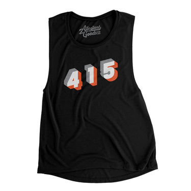 San Francisco 415 Area Code Women's Flowey Scoopneck Muscle Tank-Allegiant Goods Co. Vintage Sports Apparel