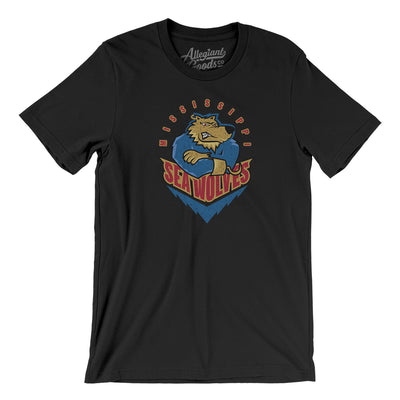 Mississippi Sea Wolves Hockey Men/Unisex T-Shirt-Black-Allegiant Goods Co. Vintage Sports Apparel