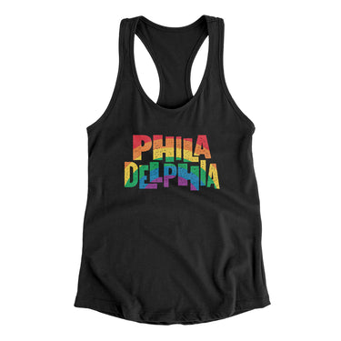 Philadelphia Pennsylvania Pride Women's Racerback Tank-Black-Allegiant Goods Co. Vintage Sports Apparel