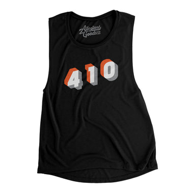 Baltimore 410 Area Code Women's Flowey Scoopneck Muscle Tank-Allegiant Goods Co. Vintage Sports Apparel