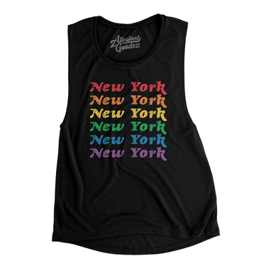 New York Pride Women's Flowey Scoopneck Muscle Tank-Allegiant Goods Co. Vintage Sports Apparel