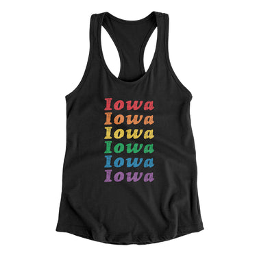 Iowa Pride Women's Racerback Tank-Black-Allegiant Goods Co. Vintage Sports Apparel