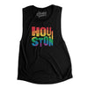 Houston Texas Pride Women's Flowey Scoopneck Muscle Tank-Black-Allegiant Goods Co. Vintage Sports Apparel