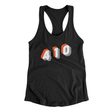 Baltimore 410 Area Code Women's Racerback Tank-Allegiant Goods Co. Vintage Sports Apparel