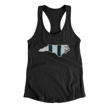 North Carolina Helmet Stripes Women's Racerback Tank-Allegiant Goods Co. Vintage Sports Apparel