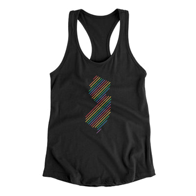 New Jersey Pride State Women's Racerback Tank-Black-Allegiant Goods Co. Vintage Sports Apparel