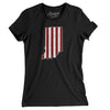 Indiana Hoosier Stripes Women's T-Shirt-Black-Allegiant Goods Co. Vintage Sports Apparel