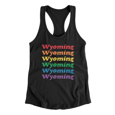 Wyoming Pride Women's Racerback Tank-Black-Allegiant Goods Co. Vintage Sports Apparel