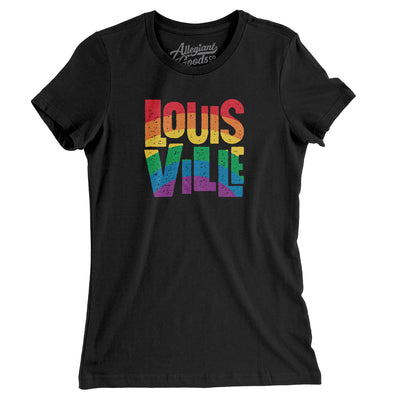 Louisville Kentucky Pride Women's T-Shirt-Black-Allegiant Goods Co. Vintage Sports Apparel