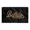 Buffalo New York Wall Flag (Black & Gold)-Wall Flag - 36"x60"-Allegiant Goods Co. Vintage Sports Apparel