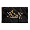 Austin Texas Wall Flag (Black & Gold)-Wall Flag - 36"x60"-Allegiant Goods Co. Vintage Sports Apparel