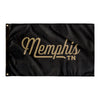 Memphis Tennessee Wall Flag (Black & Gold)-Wall Flag - 36"x60"-Allegiant Goods Co. Vintage Sports Apparel