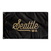 Seattle Washington Wall Flag (Black & Gold)-Wall Flag - 36"x60"-Allegiant Goods Co. Vintage Sports Apparel