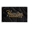 Houston Texas Wall Flag (Black & Gold)-Wall Flag - 36"x60"-Allegiant Goods Co. Vintage Sports Apparel