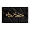 San Antonio Texas Wall Flag (Black & Gold)-Wall Flag - 36"x60"-Allegiant Goods Co. Vintage Sports Apparel