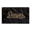 Denver Colorado Wall Flag (Black & Gold)-Wall Flag - 36"x60"-Allegiant Goods Co. Vintage Sports Apparel