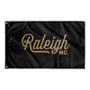Raleigh North Carolina Wall Flag (Black & Gold)-Wall Flag - 36"x60"-Allegiant Goods Co. Vintage Sports Apparel