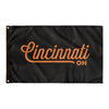 Cincinnati Ohio Wall Flag (Black & Orange)-Wall Flag - 36"x60"-Allegiant Goods Co. Vintage Sports Apparel