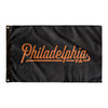 Philadelphia Pennsylvania Wall Flag (Black & Orange)-Wall Flag - 36"x60"-Allegiant Goods Co. Vintage Sports Apparel