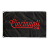 Cincinnati Ohio Wall Flag (Black & Red)-Wall Flag - 36"x60"-Allegiant Goods Co. Vintage Sports Apparel