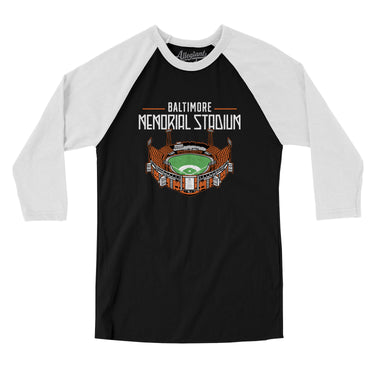 Baltimore Memorial Stadium Men/Unisex Raglan 3/4 Sleeve T-Shirt-Allegiant Goods Co. Vintage Sports Apparel