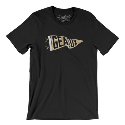GEAUX Pennant Men/Unisex T-Shirt-Black-Allegiant Goods Co. Vintage Sports Apparel