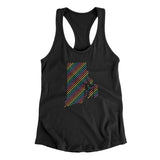 Rhode Island Pride State Women's Racerback Tank-Black-Allegiant Goods Co. Vintage Sports Apparel