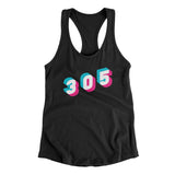 Miami 305 Area Code Women's Racerback Tank-Black-Allegiant Goods Co. Vintage Sports Apparel