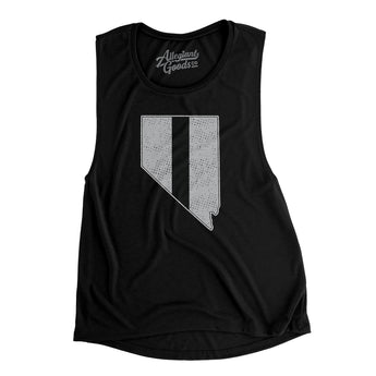 Nevada Helmet Stripe Women's Flowey Scoopneck Muscle Tank-Allegiant Goods Co. Vintage Sports Apparel