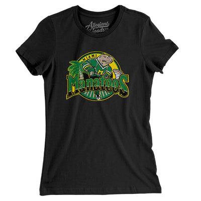 Miami Manatees Hockey Women's T-Shirt-Black-Allegiant Goods Co. Vintage Sports Apparel