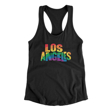 Los Angeles California Pride Women's Racerback Tank-Black-Allegiant Goods Co. Vintage Sports Apparel