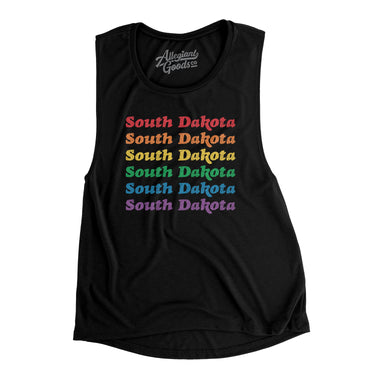 South Dakota Pride Women's Flowey Scoopneck Muscle Tank-Allegiant Goods Co. Vintage Sports Apparel