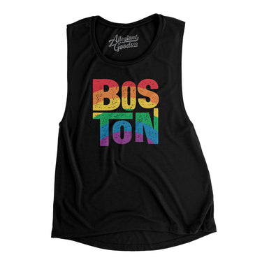 Boston Massachusetts Pride Women's Flowey Scoopneck Muscle Tank-Allegiant Goods Co. Vintage Sports Apparel