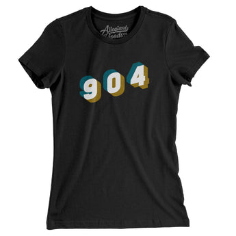 Jacksonville 904 Area Code Women's T-Shirt-Black-Allegiant Goods Co. Vintage Sports Apparel