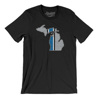 Michigan Helmet Stripes Men/Unisex T-Shirt-Black-Allegiant Goods Co. Vintage Sports Apparel