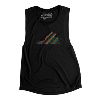 Virginia Pride State Flowey Scoopneck Muscle Tank-Allegiant Goods Co. Vintage Sports Apparel