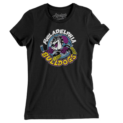 Philadelphia Bulldogs Roller Hockey Women's T-Shirt-Black-Allegiant Goods Co. Vintage Sports Apparel