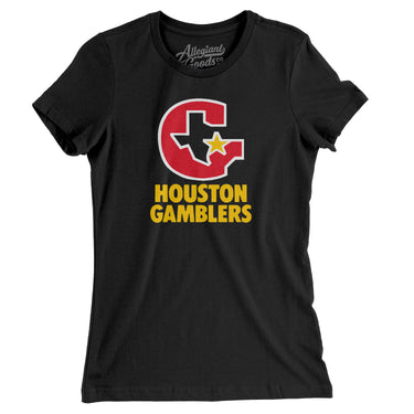 Houston Gamblers Football Women's T-Shirt-Allegiant Goods Co. Vintage Sports Apparel