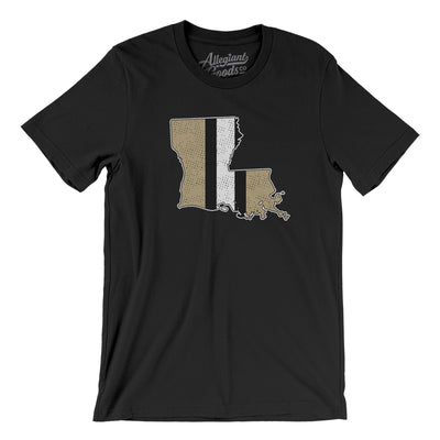 Louisiana Helmet Stripes Men/Unisex T-Shirt-Black-Allegiant Goods Co. Vintage Sports Apparel