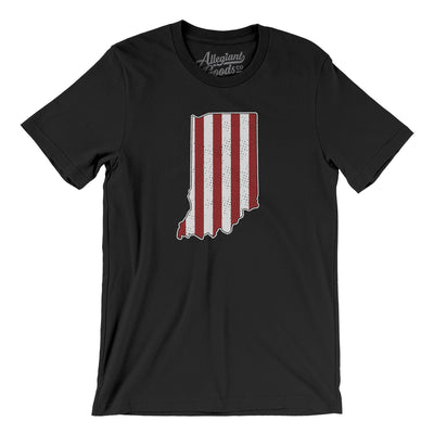 Indiana Hoosier Stripes Men/Unisex T-Shirt-Black-Allegiant Goods Co. Vintage Sports Apparel