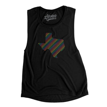 Texas Pride State Flowey Scoopneck Muscle Tank-Allegiant Goods Co. Vintage Sports Apparel