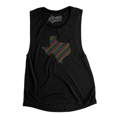 Texas Pride State Flowey Scoopneck Muscle Tank-Allegiant Goods Co. Vintage Sports Apparel