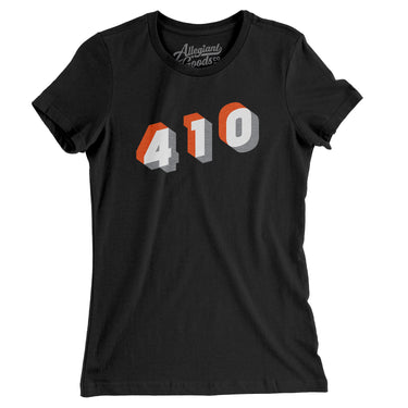 Baltimore 410 Area Code Women's T-Shirt-Allegiant Goods Co. Vintage Sports Apparel