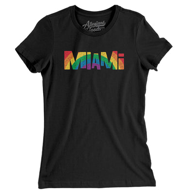 Miami Florida Pride Women's T-Shirt-Black-Allegiant Goods Co. Vintage Sports Apparel