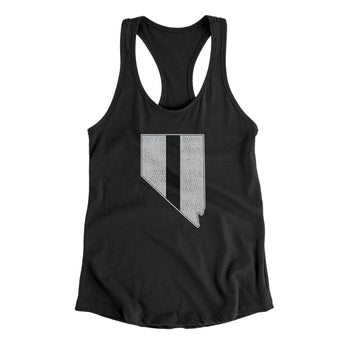 Nevada Helmet Stripe Women's Racerback Tank-Black-Allegiant Goods Co. Vintage Sports Apparel