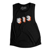 Cincinnati 513 Area Code Women's Flowey Scoopneck Muscle Tank-Allegiant Goods Co. Vintage Sports Apparel