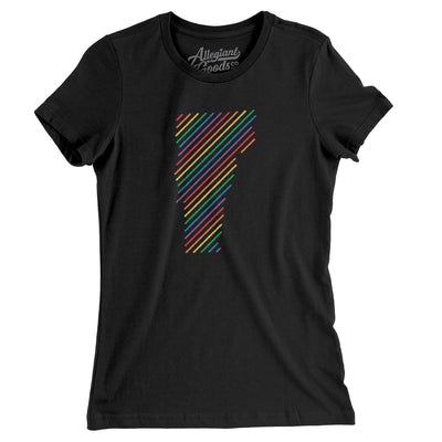 Vermont Pride State Women's T-Shirt-Black-Allegiant Goods Co. Vintage Sports Apparel