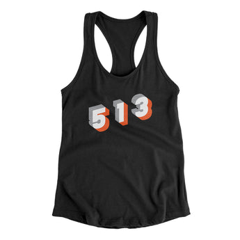 Cincinnati 513 Area Code Women's Racerback Tank-Allegiant Goods Co. Vintage Sports Apparel