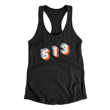 Cincinnati 513 Area Code Women's Racerback Tank-Allegiant Goods Co. Vintage Sports Apparel