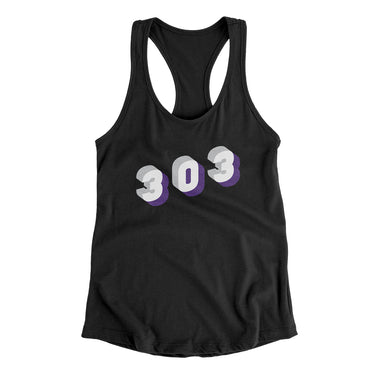 Denver 303 Area Code Women's Racerback Tank-Allegiant Goods Co. Vintage Sports Apparel